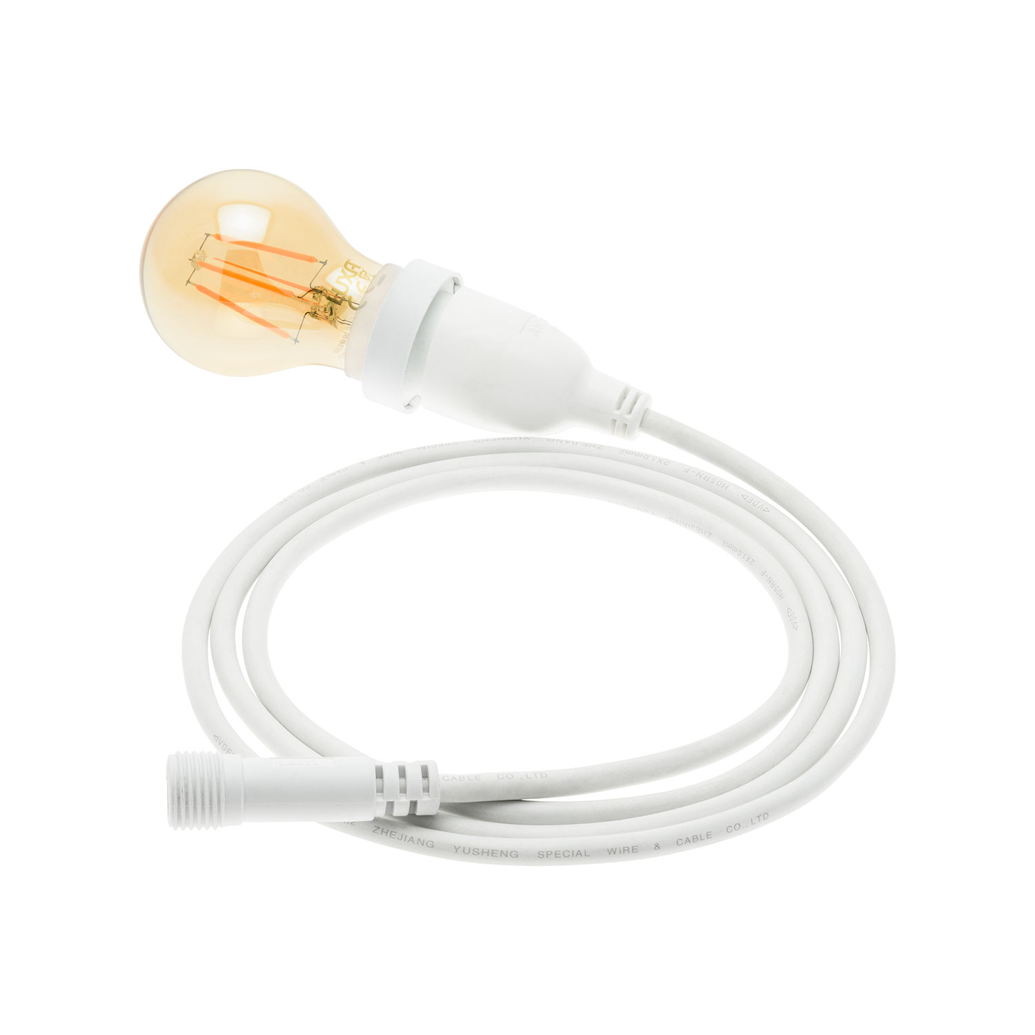 Lampadina da 4 Watt goccia Ø 60 mm a sospensione, 2 metri di cavo bianco Lampadina da 4 Watt goccia Ø 60 mm a sospensione, 2 metri di cavo bianco