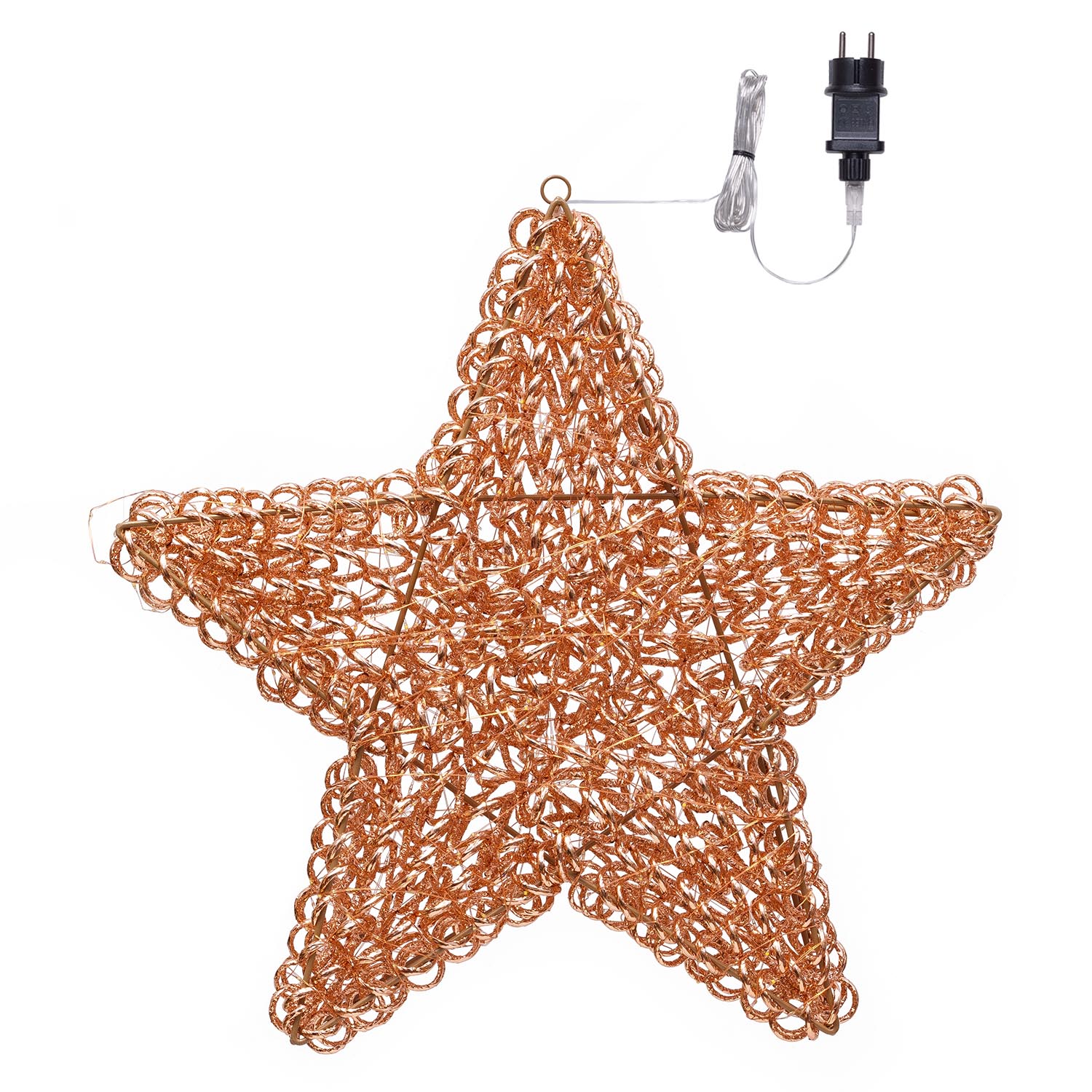 Stella in metallo 3D Rose Gold, filo a spirale, ∅58 cm, 720 microled bianco caldo 2