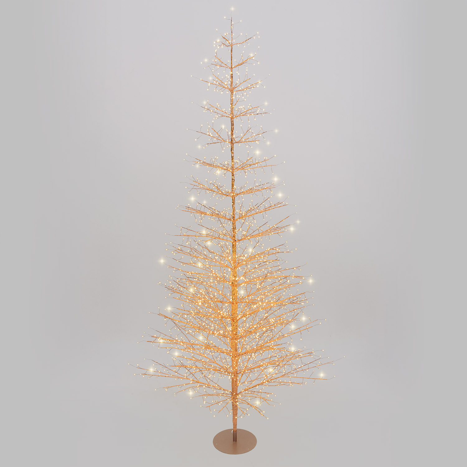 Albero Conico Tiglio oro rosa h 2,3 m, 2432 microled bianco caldo, uso interno
