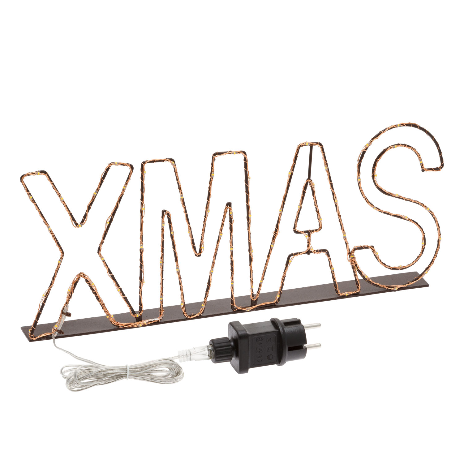 3D Xmas Sign in Brown Metal, 90 Warm White MicroLEDs 5 3D Xmas Sign in Brown Metal, 90 Warm White MicroLEDs 5