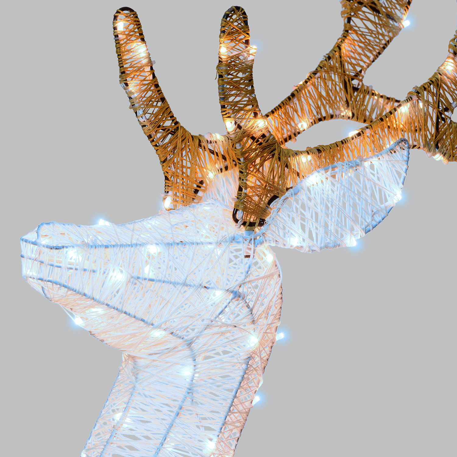 Renna 3D Light Cream & Brown, h 380 cm, 200 Dual LED bianco extra caldo e bianco freddo 8
