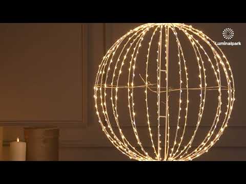 Sfera bianca ripiegabile 3D, Ø 54 cm, microled bianco caldo e freddo, uso interno 2