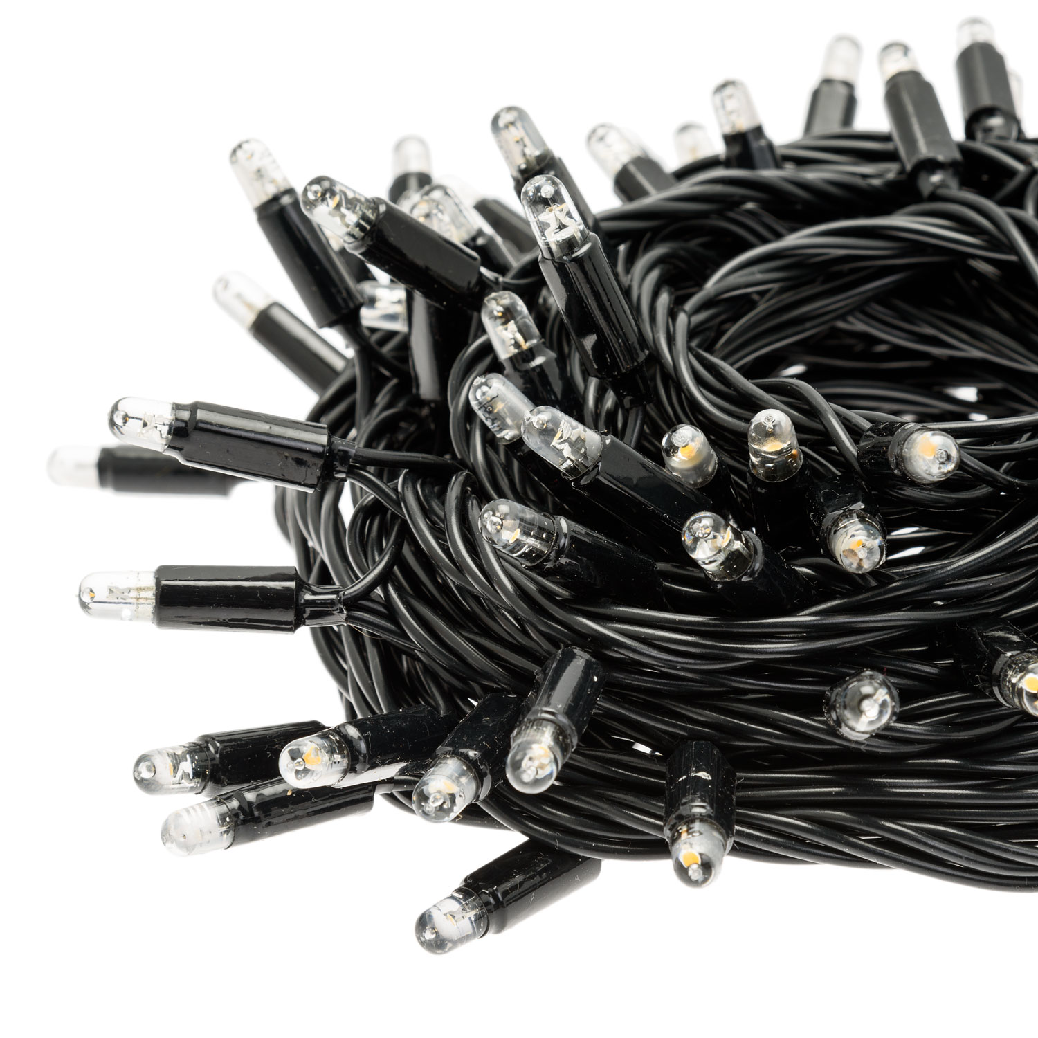 Guirnalda 10 m, 96 maxiled blanco cálido, cable negro, prolongable 6 Guirnalda 10 m, 96 maxiled blanco cálido, cable negro, prolongable 6