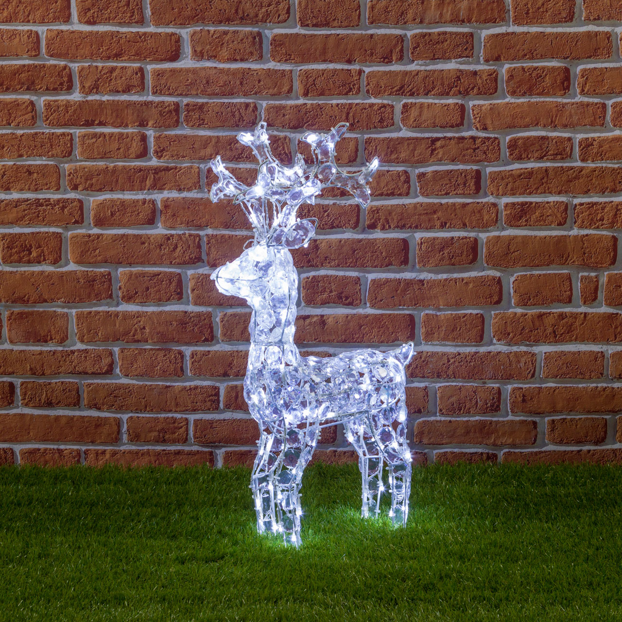 Reno Led blanco con cristales h. 70cm 1 Reno Led blanco con cristales h. 70cm 1