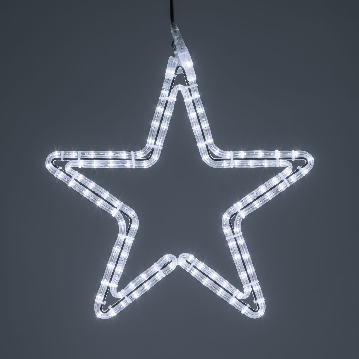Estrella con manguera luminosa, 47 x 45 cm, 116 led blanco frío Estrella con manguera luminosa, 47 x 45 cm, 116 led blanco frío