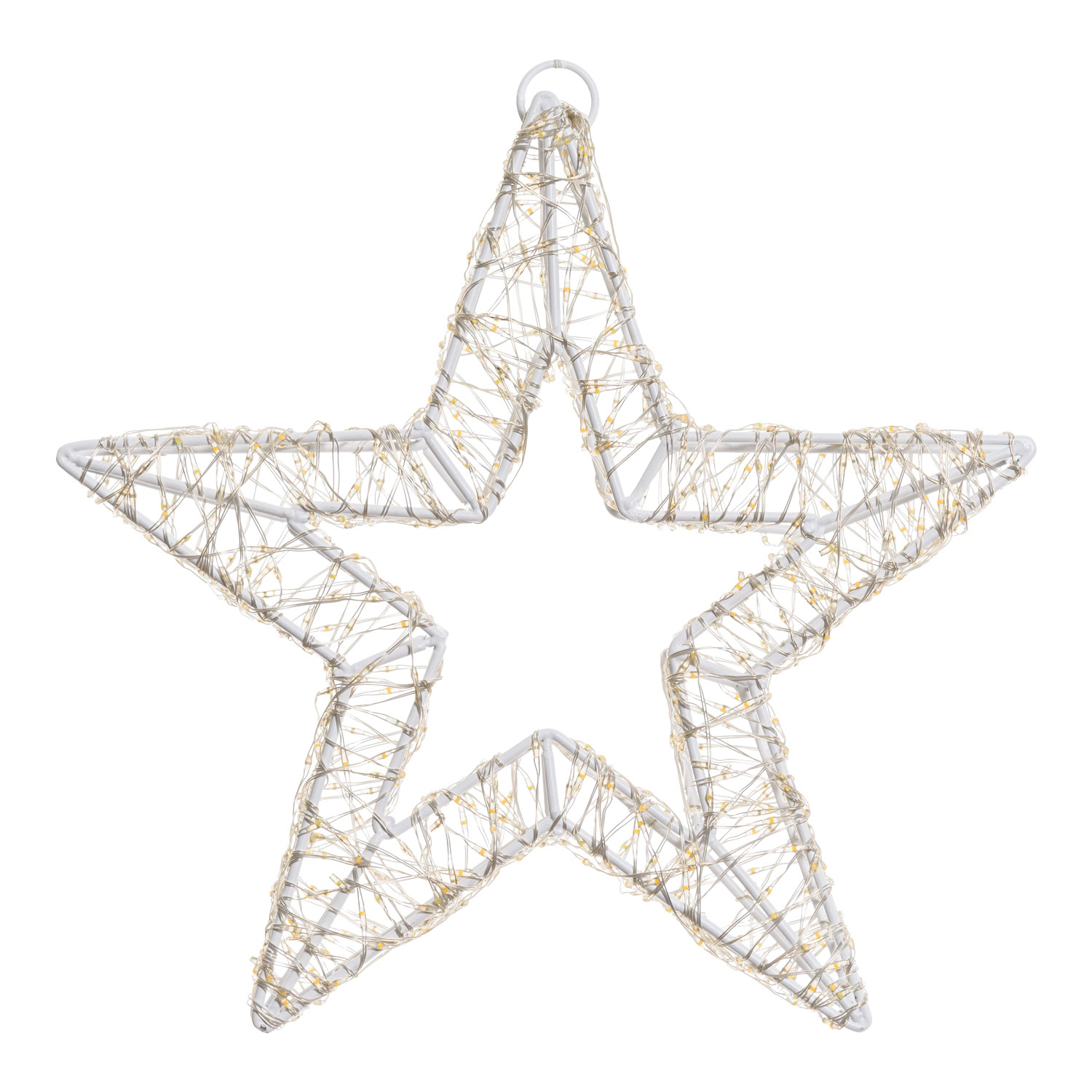 Weißer 3D-Stern Ø 35 cm, 800 Micro-LEDs warmweiß und kaltweiß, für den Innenbereich geeignet 5 Weißer 3D-Stern Ø 35 cm, 800 Micro-LEDs warmweiß und kaltweiß, für den Innenbereich geeignet 5