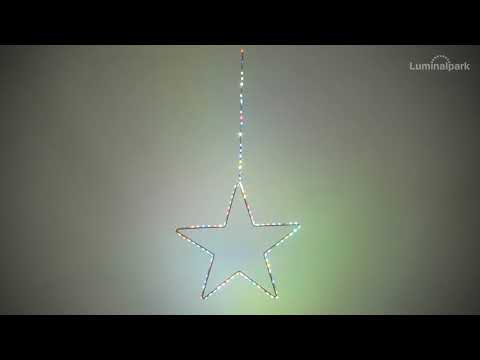 Stern aus weißem Metall Ø 35 cm, 113 Micro LEDs RGB farbwechselnd 2 Stern aus weißem Metall Ø 35 cm, 113 Micro LEDs RGB farbwechselnd 2