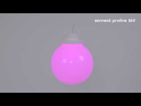 Color Light Ball Ø 20 cm, Connect ProLine 36V, led RGB y Blanco Cálido, cable transparente 2