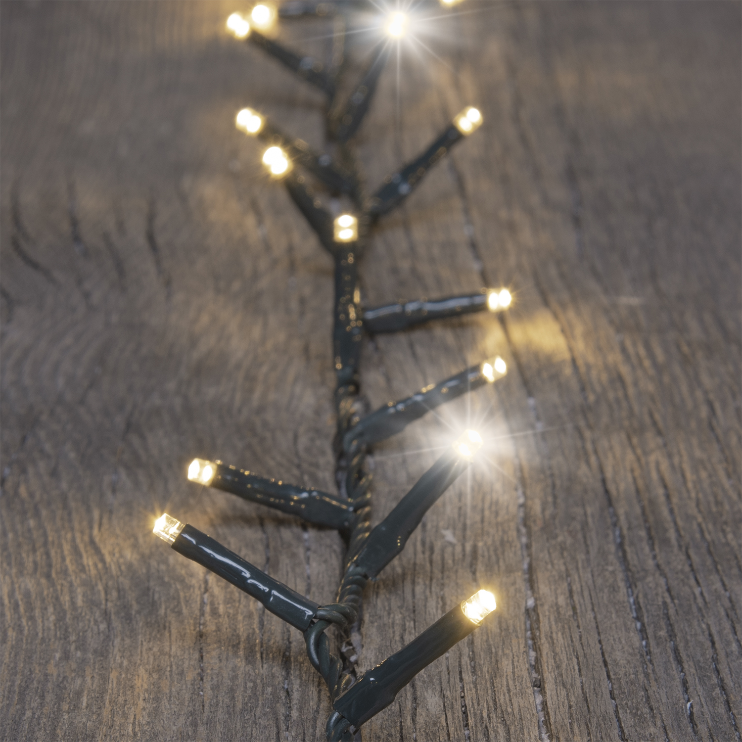 Catena Nastro di luce 20 m, 1000 miniled bianco caldo, cavo verde 3