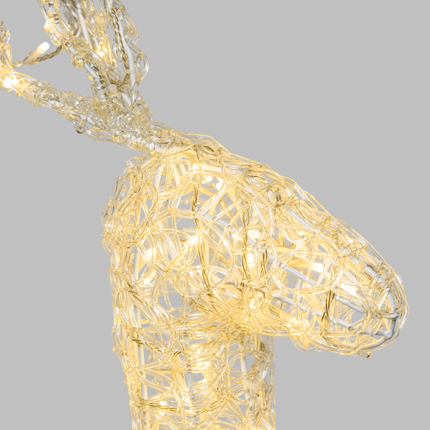 Reno con trineo 3D acrílico transparente, h. 90 cm, led blanco cálido 5 Reno con trineo 3D acrílico transparente, h. 90 cm, led blanco cálido 5