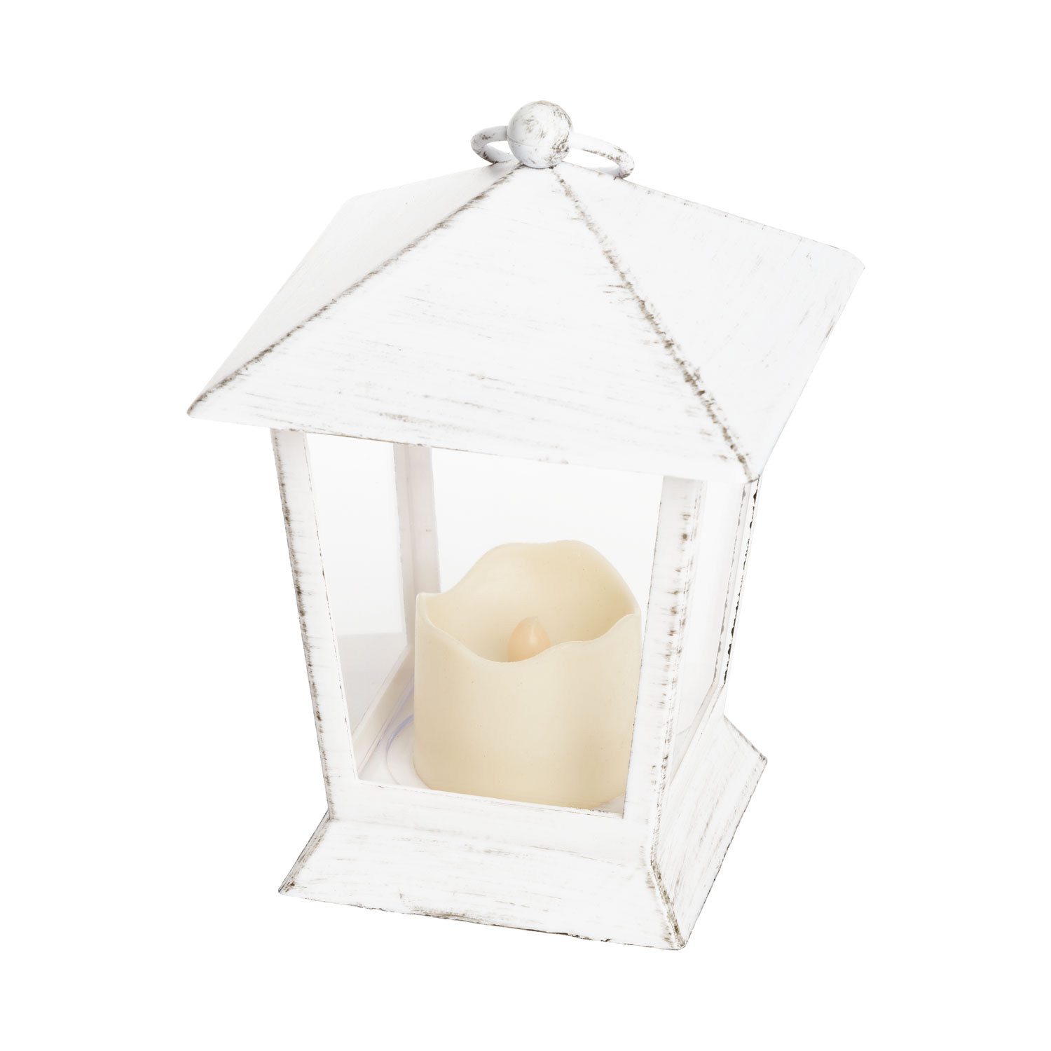 Laterne Antikweiß h 17 cm mit LED-Kerze 12 Laterne Antikweiß h 17 cm mit LED-Kerze 12