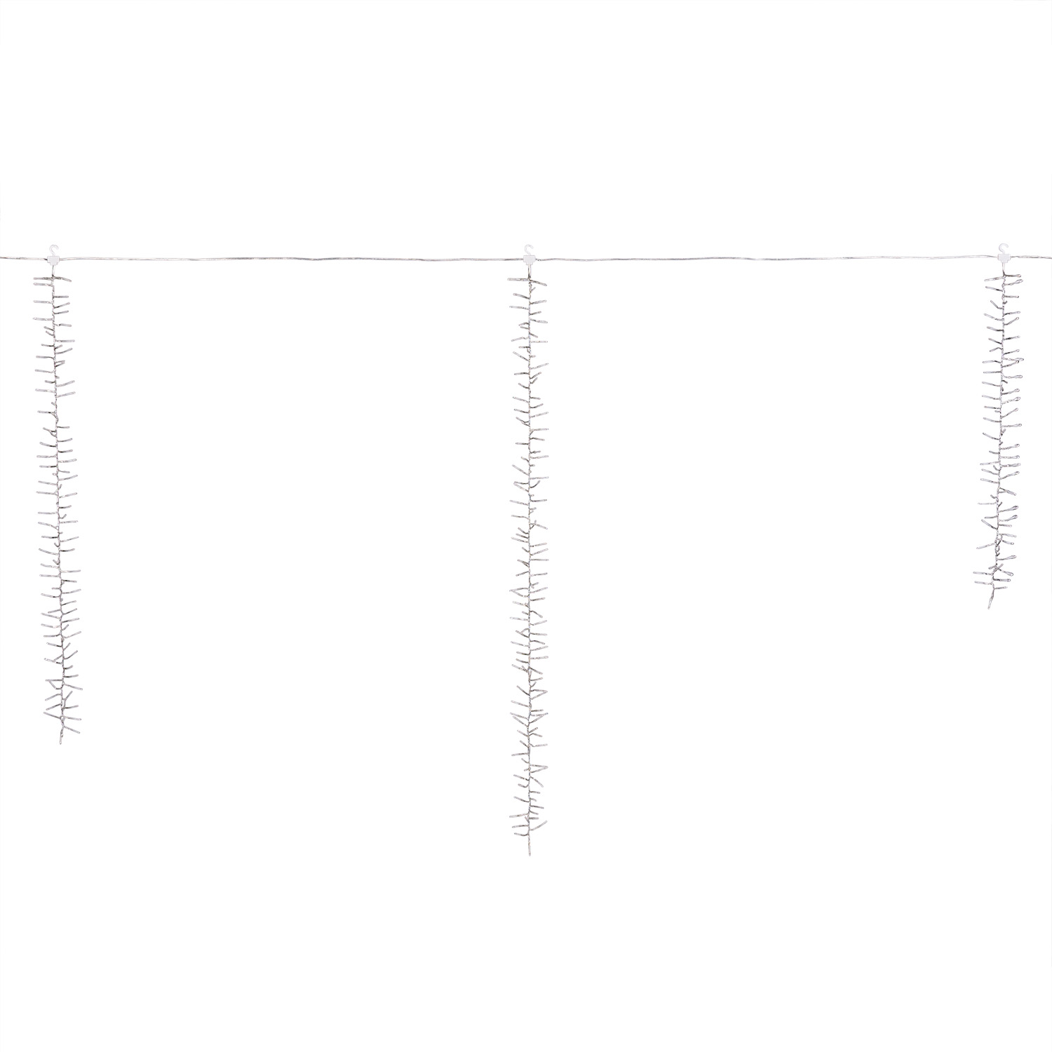 Cascade de lumière Connect+ 3 rubans, 300 led blanc chaud, câble transparent, prolongeable 12