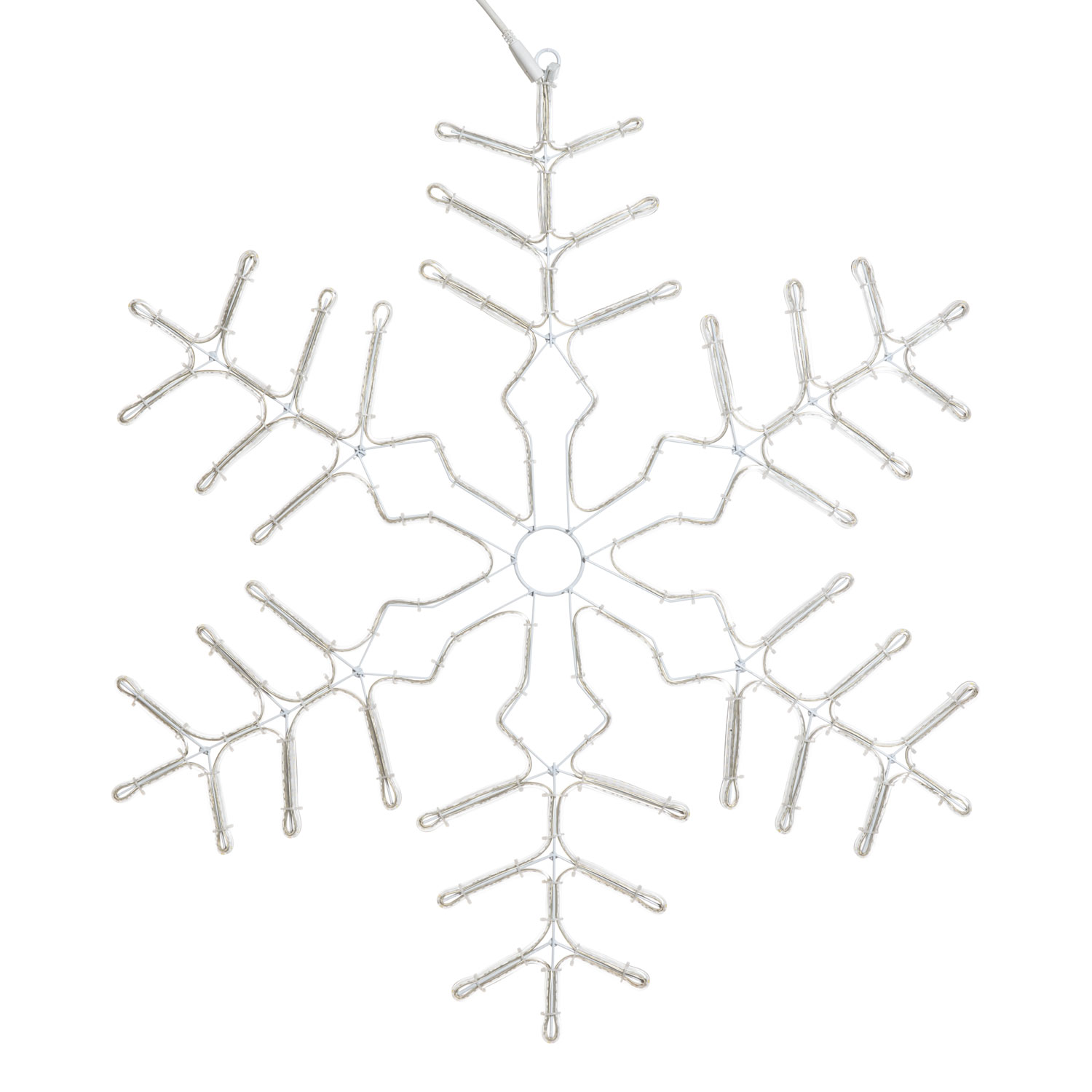 Flocon de neige en tube ultra lumineux 92 x 85 cm, led blanc chaud 6 Flocon de neige en tube ultra lumineux 92 x 85 cm, led blanc chaud 6