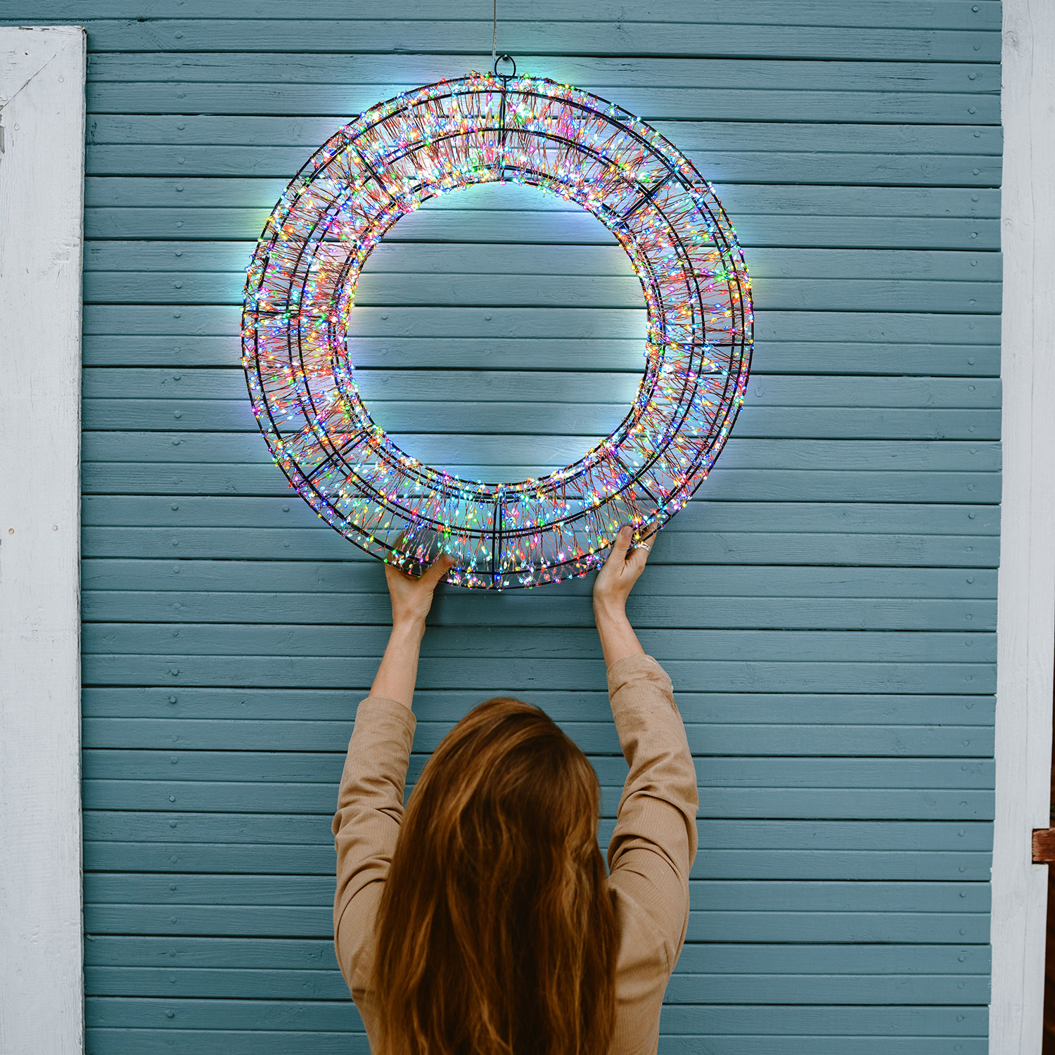 Couronne 3D Marron Ø 55 cm, 3000 Micro led RGB Couleurs Changeantes, intérieur 7 Couronne 3D Marron Ø 55 cm, 3000 Micro led RGB Couleurs Changeantes, intérieur 7