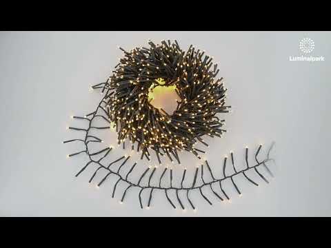 15m 1000 Warm White Led Cluster String Lights, Green Cable 2