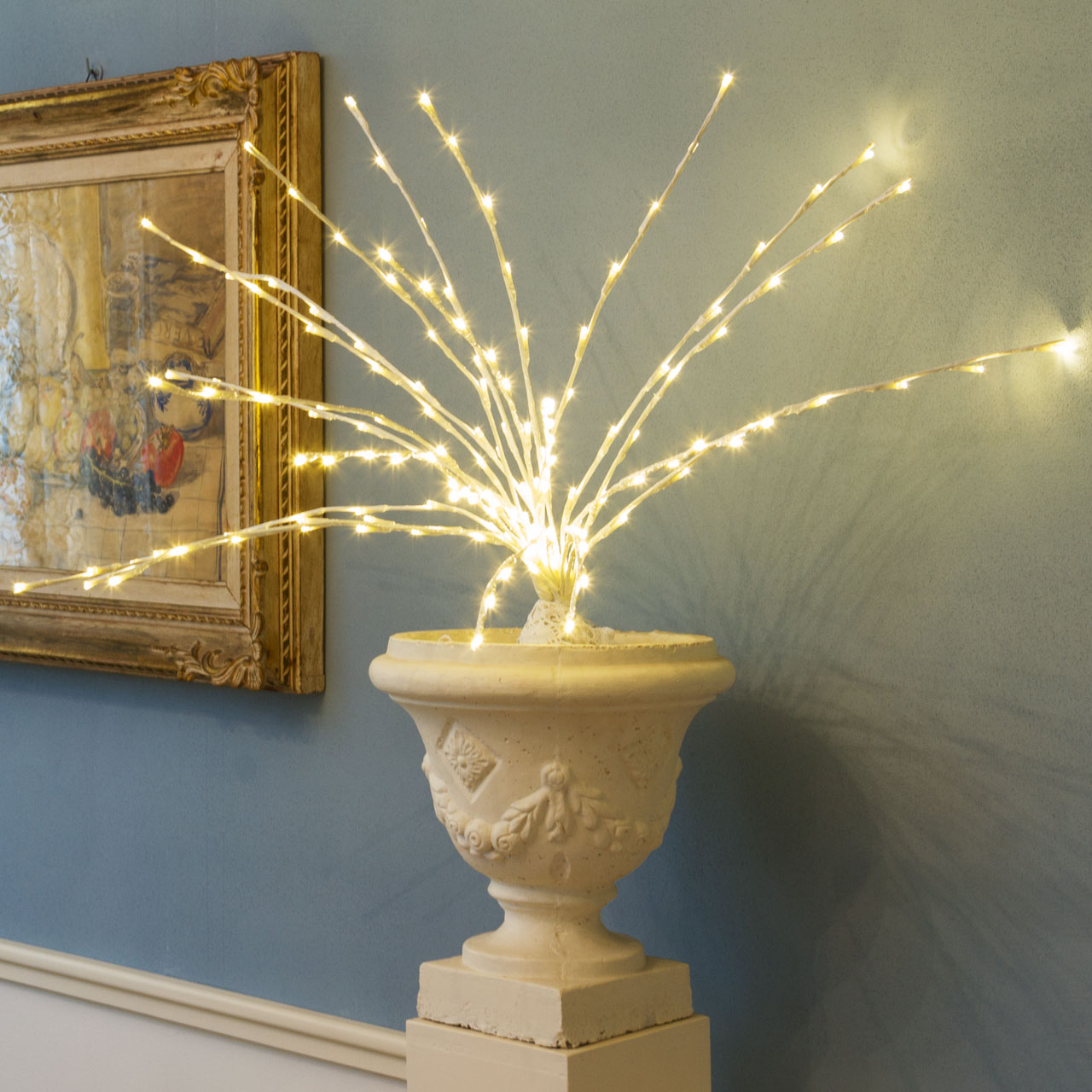 Branche blanche, h. 75 cm, led blanc chaud 2 Branche blanche, h. 75 cm, led blanc chaud 2