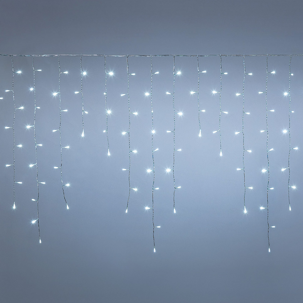 5 x h 0.8m Cold White Connect+ Icicle Lights, 350 LEDs, transparent cable, connectable 5 x h 0.8m Cold White Connect+ Icicle Lights, 350 LEDs, transparent cable, connectable