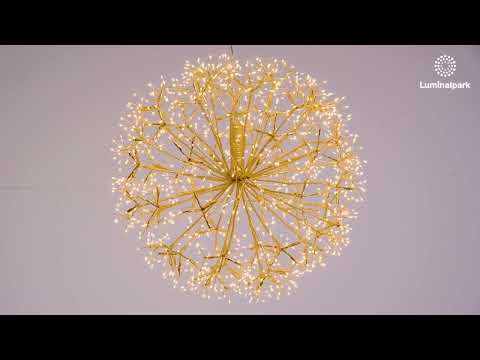 Sfera RICCO con rami champagne, Ø 60 cm, 1200 microled bianco caldo e bianco freddo, uso interno 2 Sfera RICCO con rami champagne, Ø 60 cm, 1200 microled bianco caldo e bianco freddo, uso interno 2