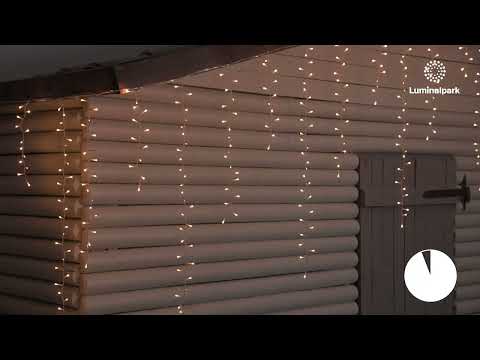 Stalactite 3,4 x h 0,8 m, 384 miniled blanc chaud et blanc extra chaud, câble transparent 2