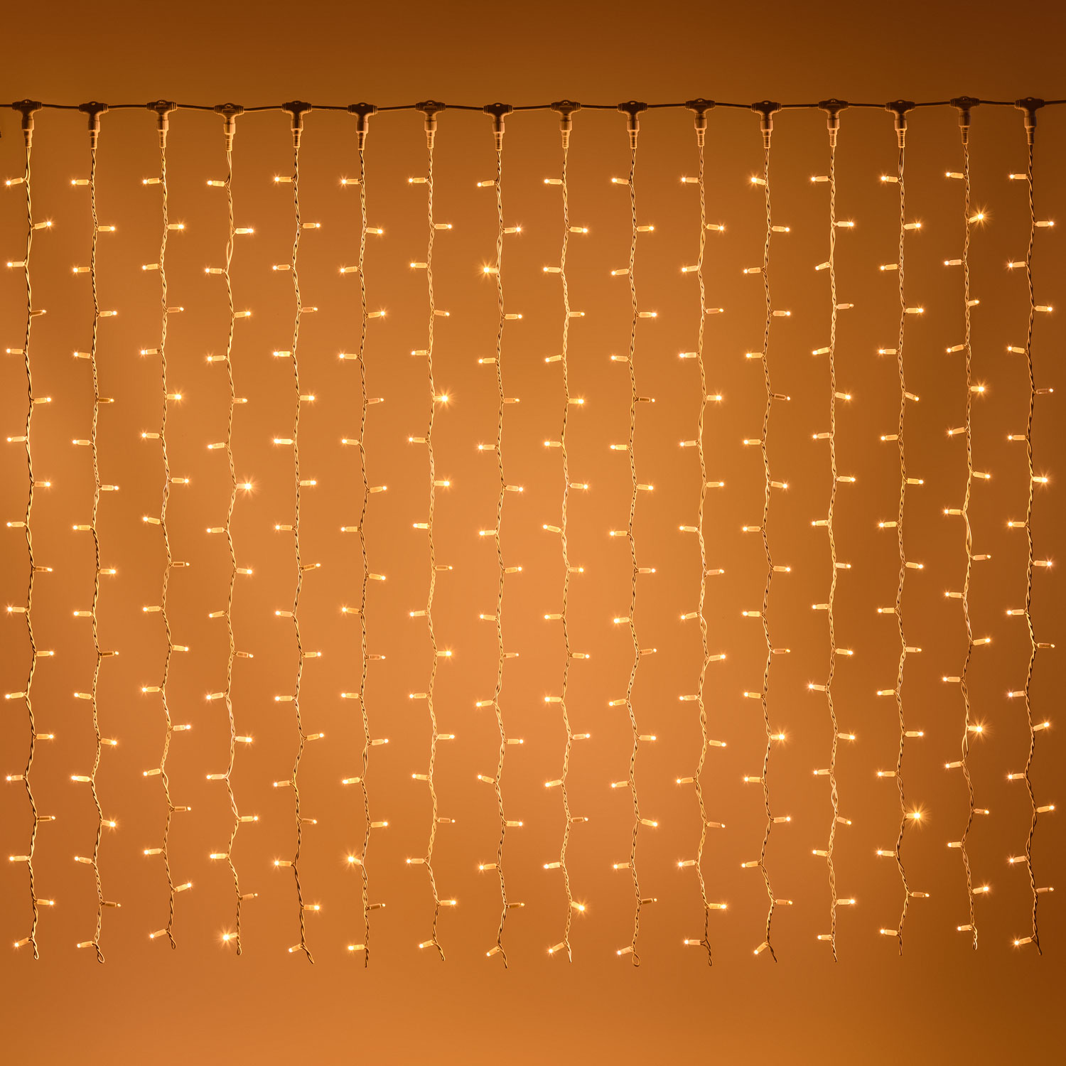 Lichtervorhang 2 x h 1,5 m, 304 MaxiLEDs warmweiß, weißes Kabel Lichtervorhang 2 x h 1,5 m, 304 MaxiLEDs warmweiß, weißes Kabel