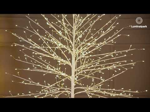 Weißer Baum Steineiche, 640 MicroLEDs warmweiß, Innenbereich 2