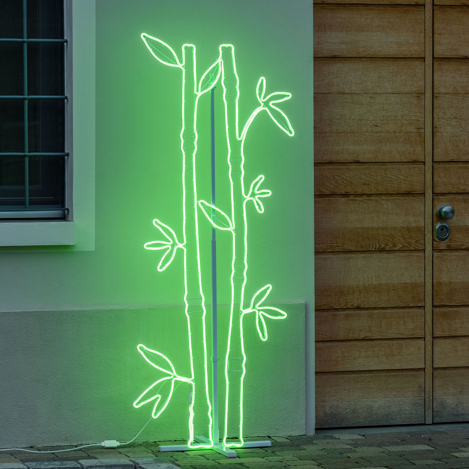 Bambou décoratif en tube lumineux effet néon h 1,78 m, led vert Bambou décoratif en tube lumineux effet néon h 1,78 m, led vert