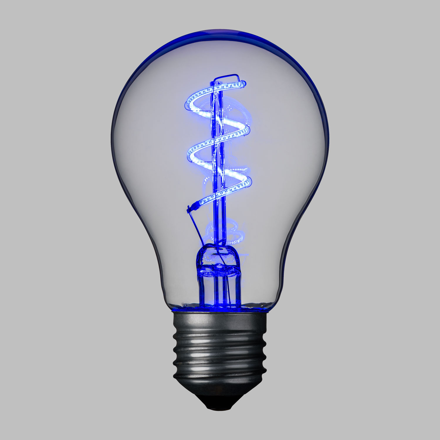 Serie VINTAGE LED 36V, Lampadina a goccia Ø 60 mm in vetro, led a spirale, blu Serie VINTAGE LED 36V, Lampadina a goccia Ø 60 mm in vetro, led a spirale, blu
