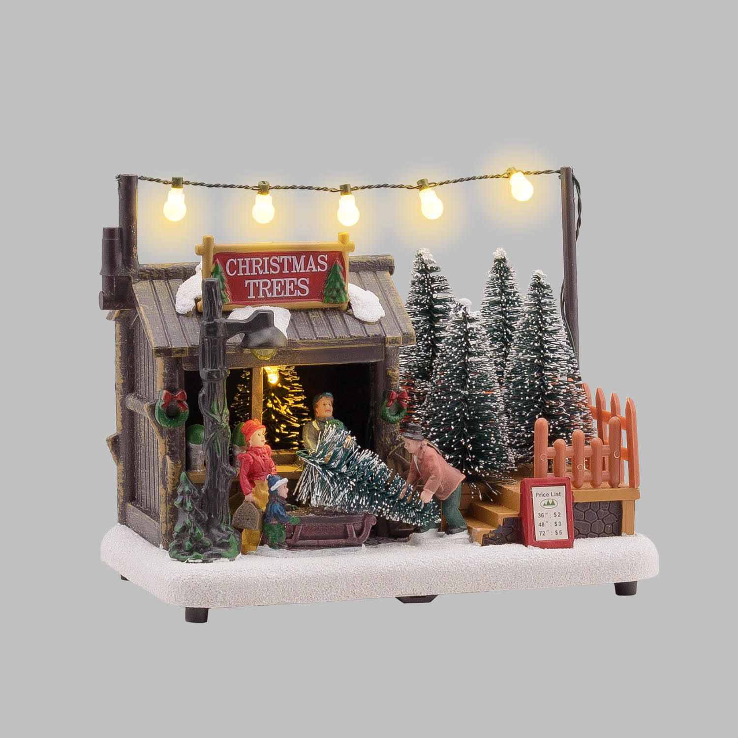 Villaggio di Natale, Christmas Tree Shop, h 14 cm, led bianco caldo Villaggio di Natale, Christmas Tree Shop, h 14 cm, led bianco caldo