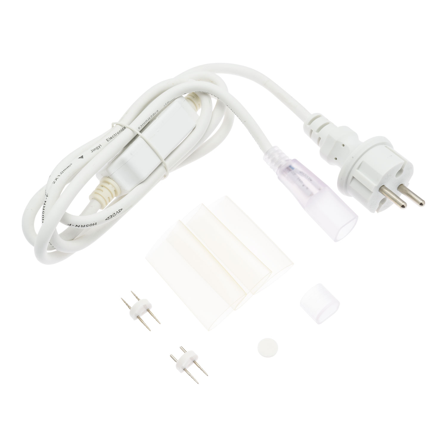 Cable de alimentación blanco para manguera de luces SMD neón una cara Cable de alimentación blanco para manguera de luces SMD neón una cara