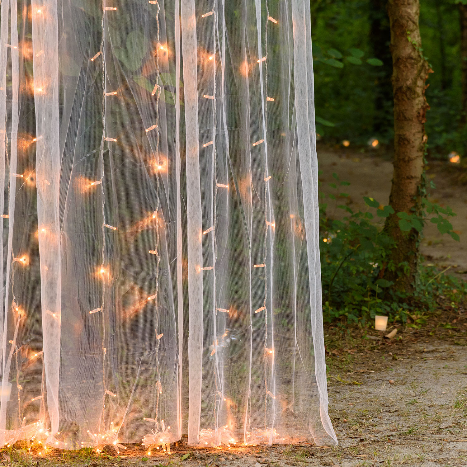 Lichtervorhang 1 x h 5 m, 210 Maxi LEDs warmweiß, transparentes Kabel, erweiterbar 6 Lichtervorhang 1 x h 5 m, 210 Maxi LEDs warmweiß, transparentes Kabel, erweiterbar 6