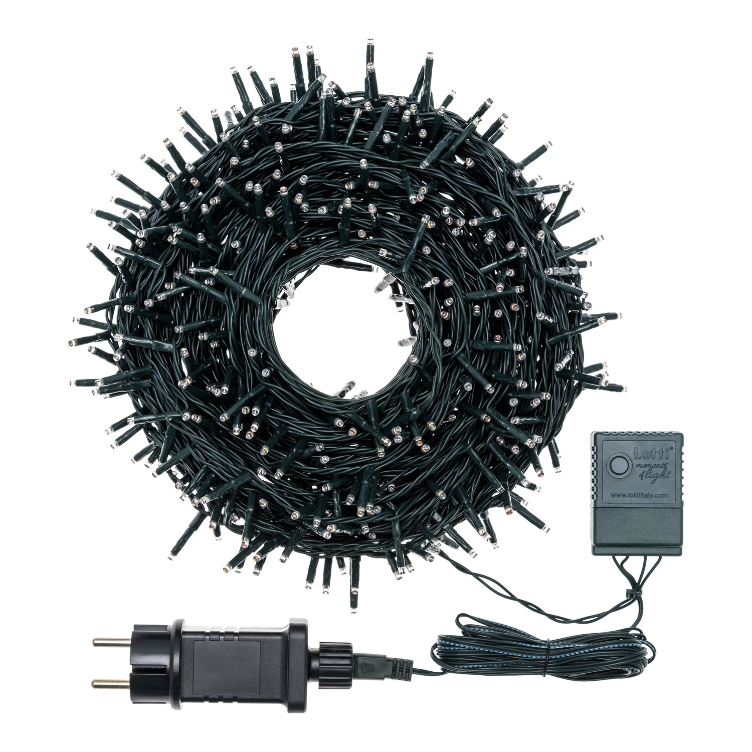 Catena 34 m, 480 miniled bianco extra caldo, cavo verde 6 Catena 34 m, 480 miniled bianco extra caldo, cavo verde 6