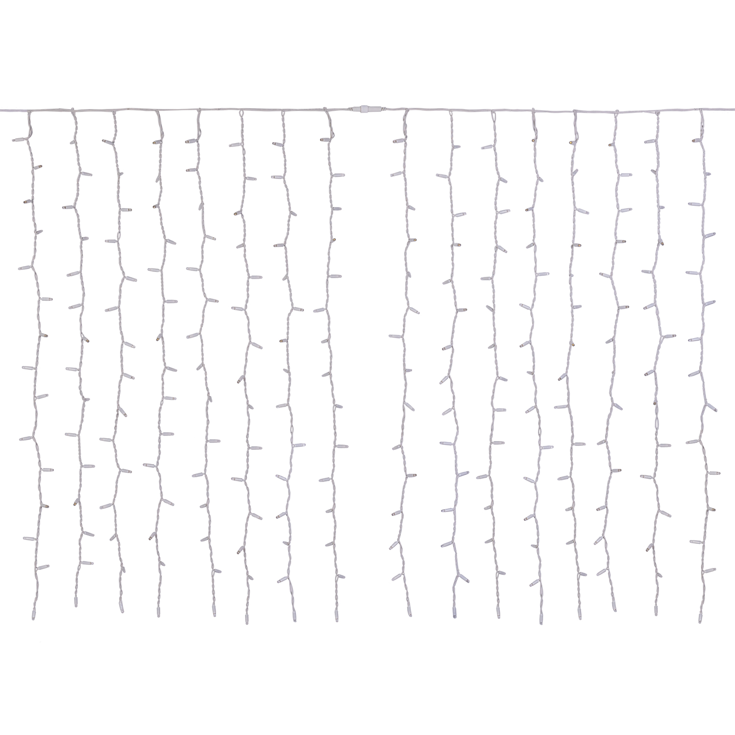 Cortina 2 x h 1,5 m, 240 maxiled blanco cálido, cable blanco, prolongable, IP67 3