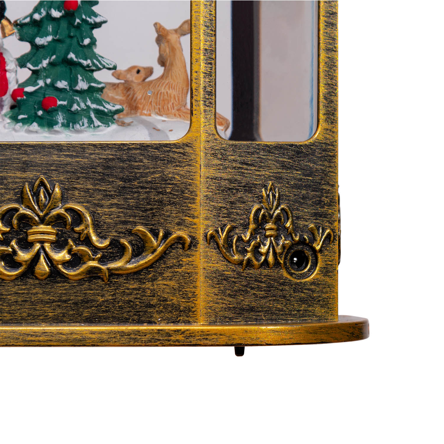Sechseckige Laterne in dunkelbraun mit funkelndem Glitter, H 21 cm, Weihnachtsmelodien, LED warmweiß, für Innenbereich 5 Sechseckige Laterne in dunkelbraun mit funkelndem Glitter, H 21 cm, Weihnachtsmelodien, LED warmweiß, für Innenbereich 5
