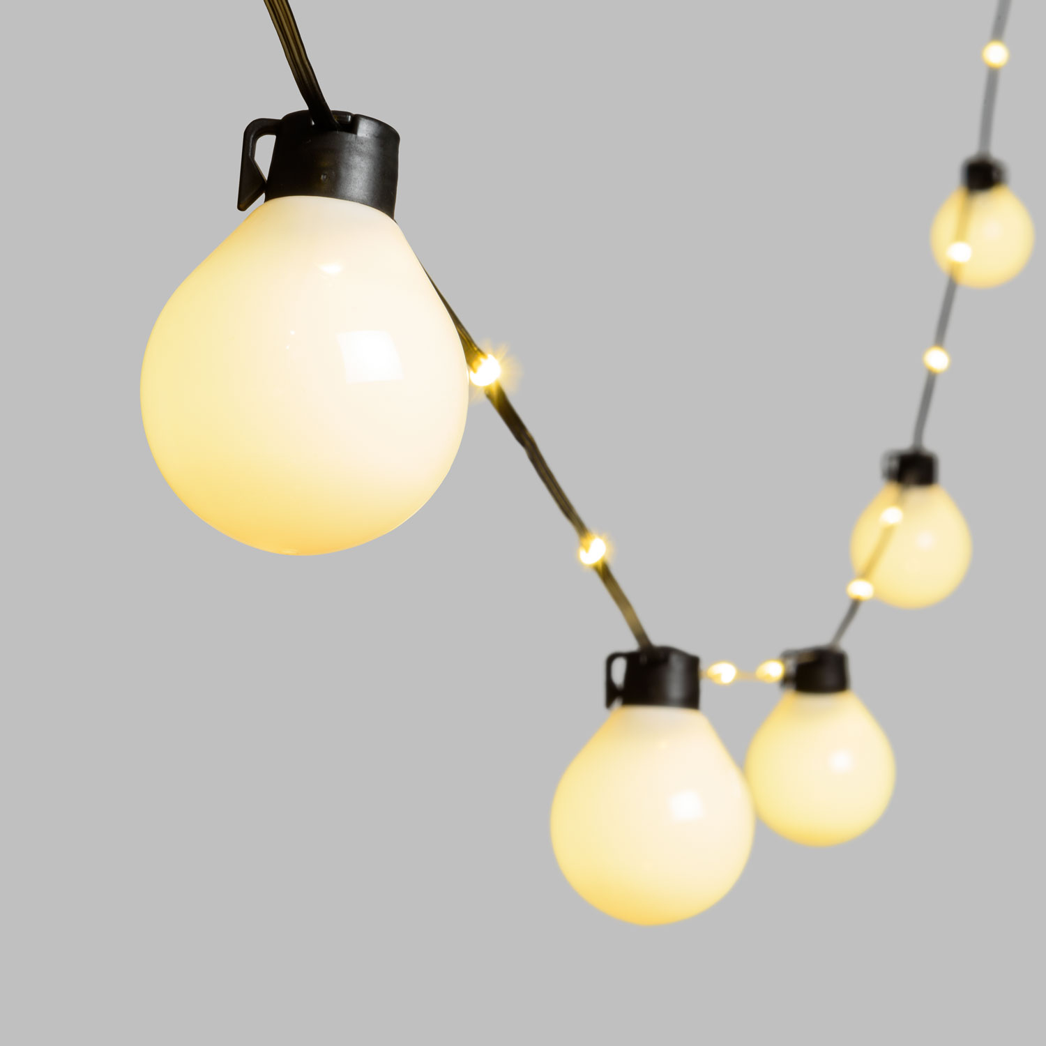 ENLACE Catena Luminosa A LED 10m Con 80 Sfere Bianco Caldo | A Batteria Con Funzione Lampeggiante