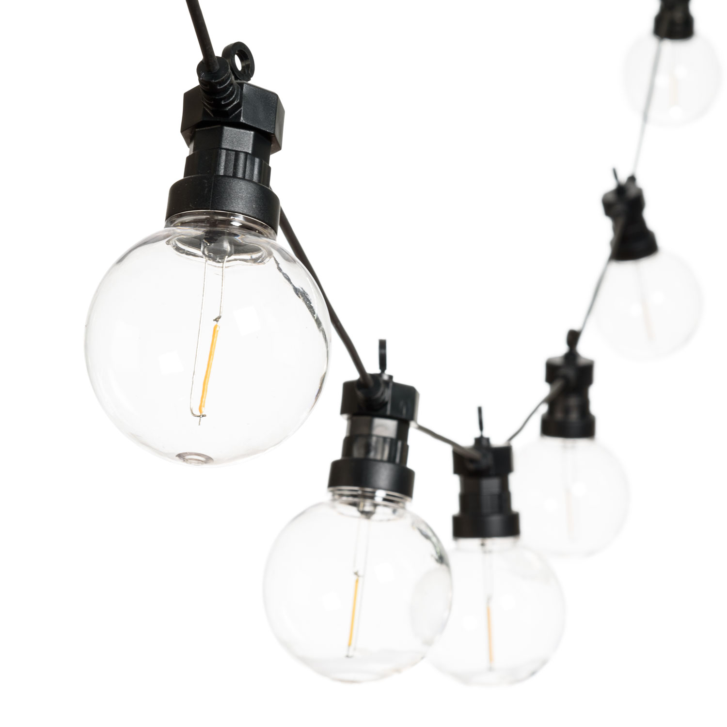 Guirlande de 20 ampoules transparentes globe Ø 80 mm, filament led blanc chaud 3 Guirlande de 20 ampoules transparentes globe Ø 80 mm, filament led blanc chaud 3