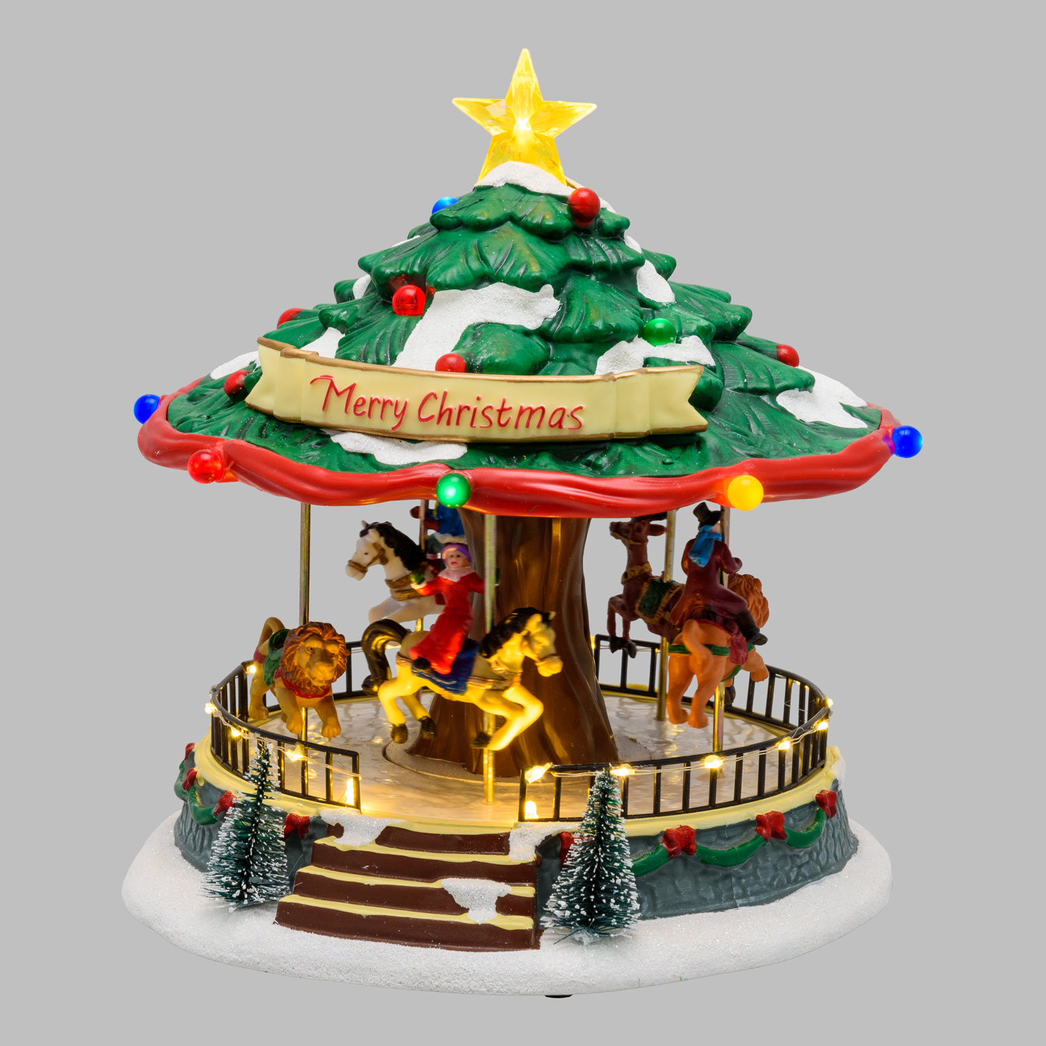 Christmas Village, Moving Christmas Carousel, h 26cm, with Christmas Music 6 Christmas Village, Moving Christmas Carousel, h 26cm, with Christmas Music 6