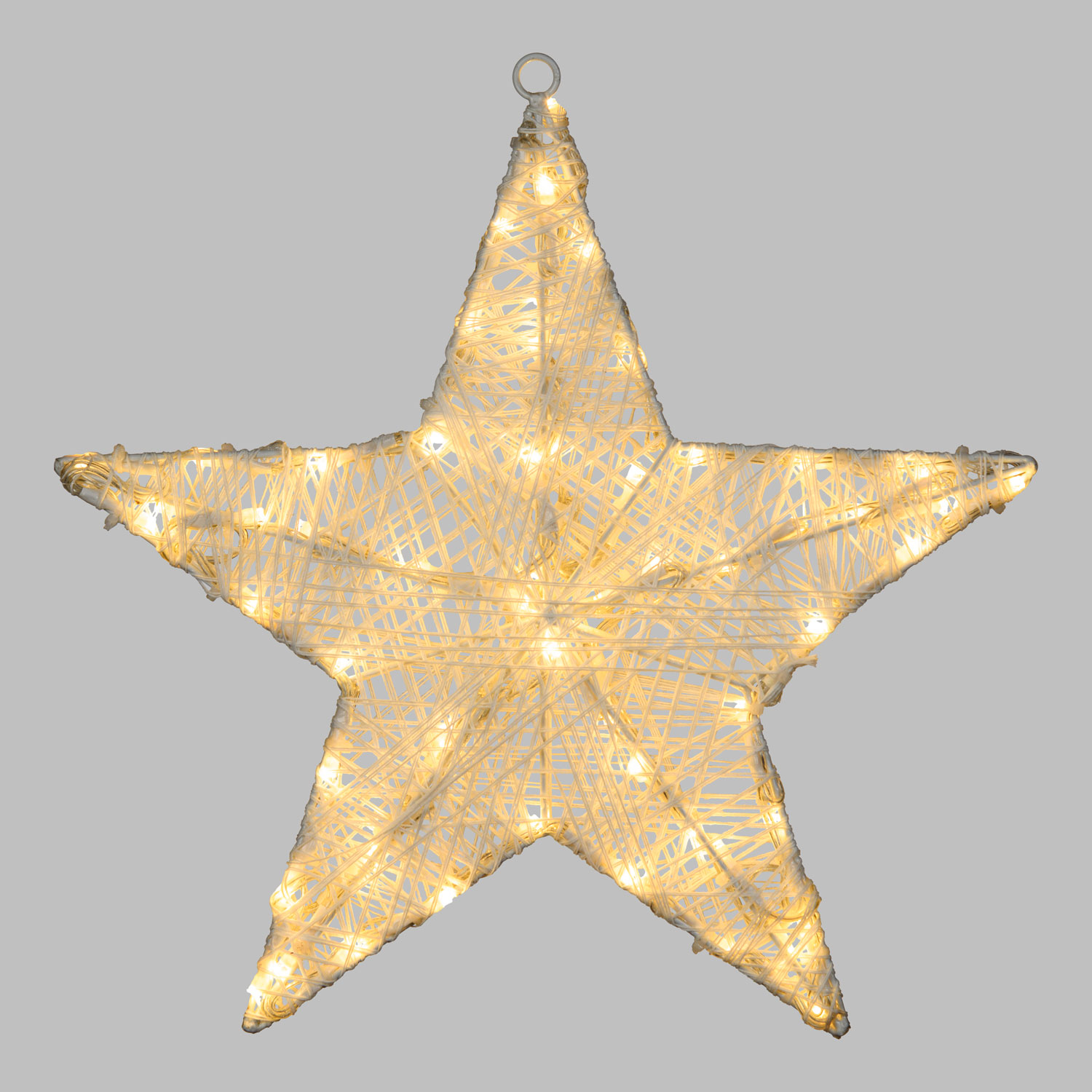 Weißer 3D-Stern Ø 35 cm, 60 Dual Color LED warmweiß und kaltweiß
 10 Weißer 3D-Stern Ø 35 cm, 60 Dual Color LED warmweiß und kaltweiß
 10