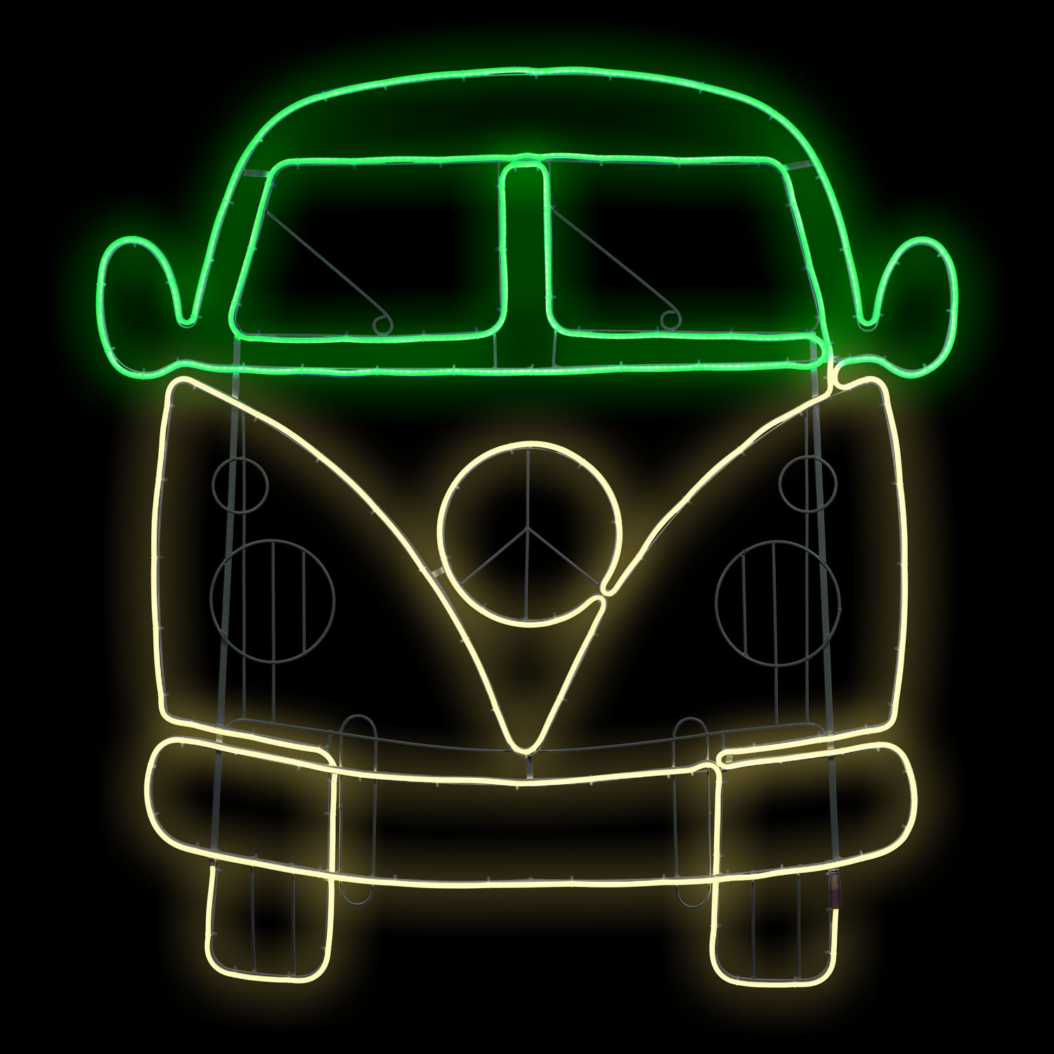 Furgoneta hippie efecto Neón, Led verde y blanco cálido 3 Furgoneta hippie efecto Neón, Led verde y blanco cálido 3