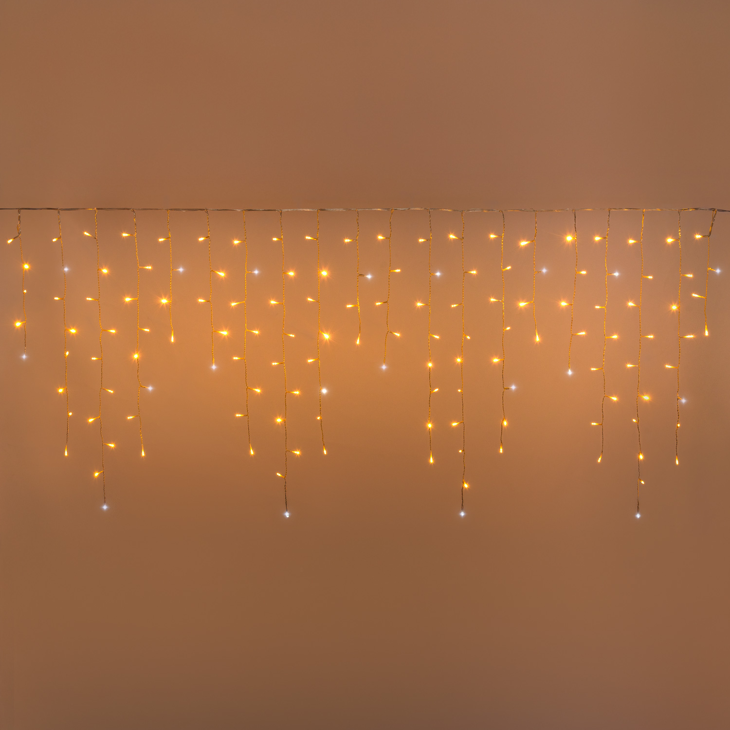 Connect+ Icicle Light 5 x h 0.8 m, 350 Warm White and Cool White LEDs, Transparent Cable, Extendable