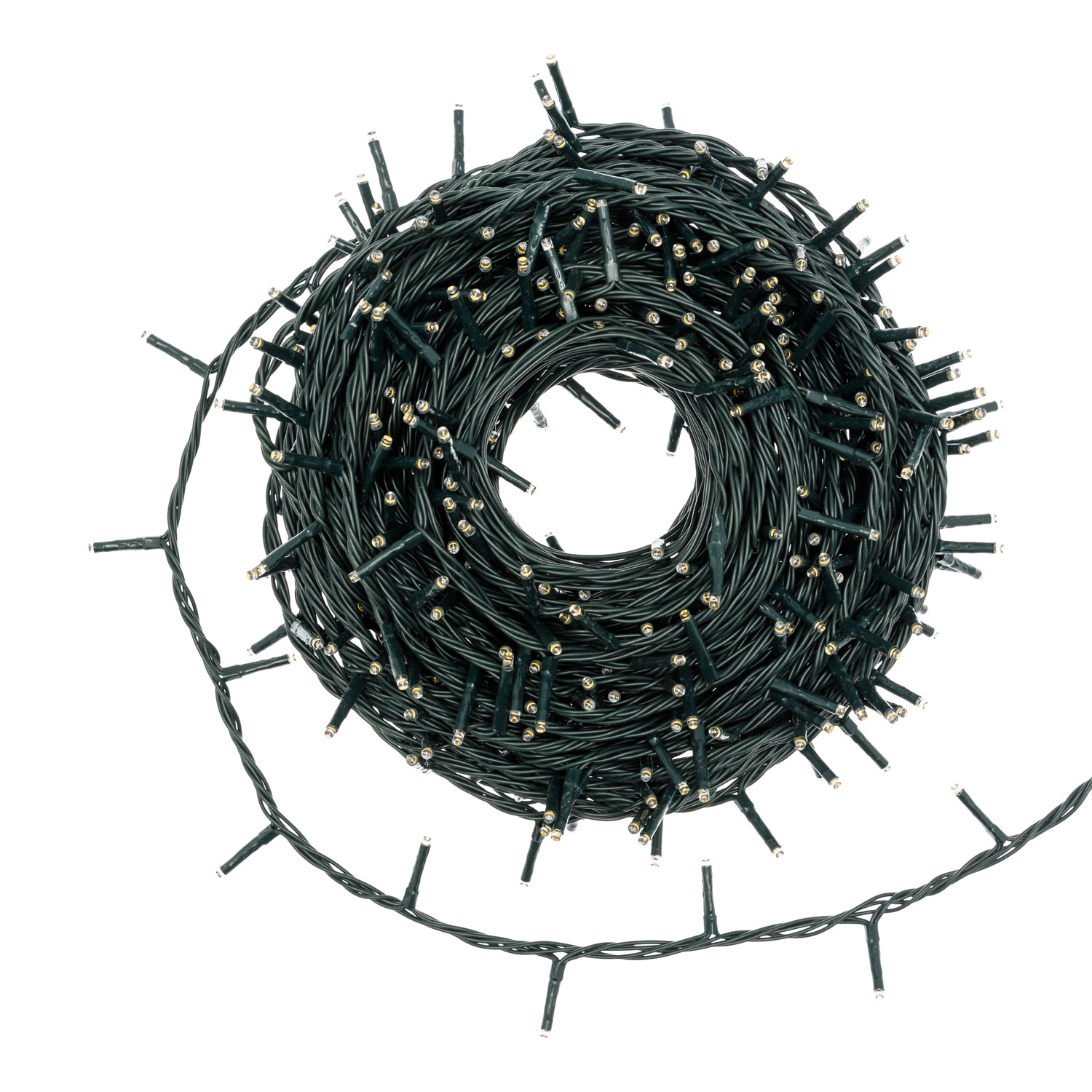 Lichterkette, 25 m lang, mit 500 warmweißen Soft-Mini-LEDs und grünem Kabel 4 Lichterkette, 25 m lang, mit 500 warmweißen Soft-Mini-LEDs und grünem Kabel 4