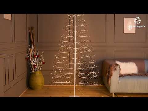 Arbre Branche Tilleul blanc 2D h 2,1 m, 348 microled, blanc chaud, intérieur 2