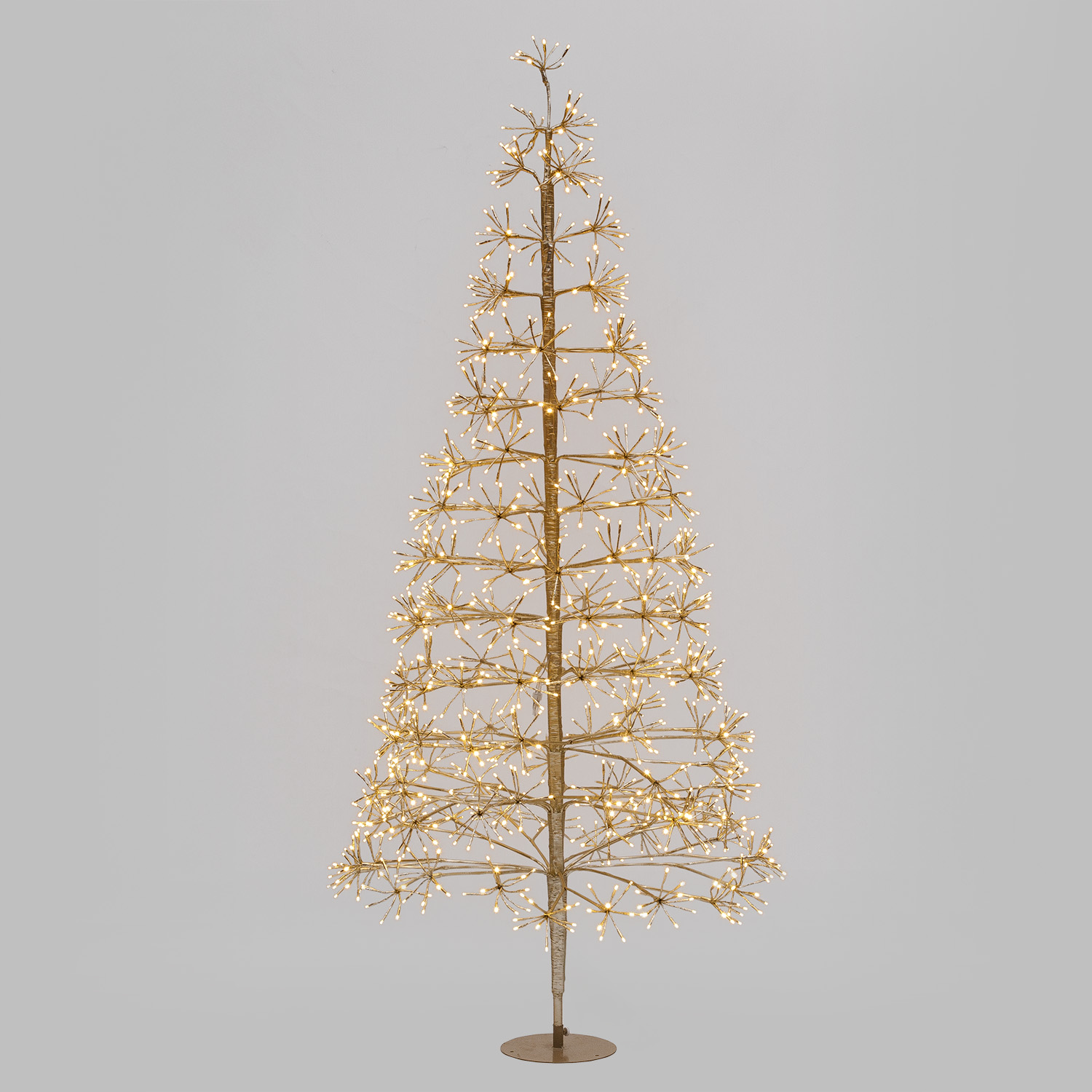 Albero Conico Champagne, h 2,1 m, 1290 led bianco caldo
