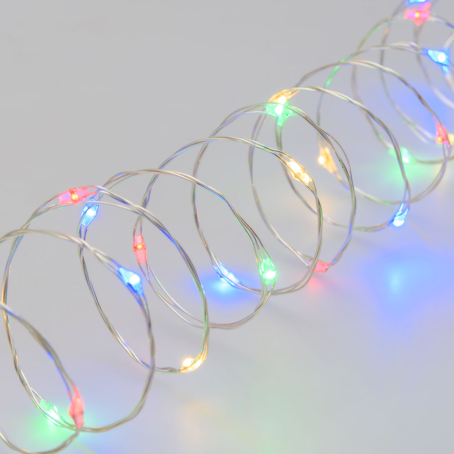 Guirlande câble argenté 22,5 m, 300 microled multicolor Guirlande câble argenté 22,5 m, 300 microled multicolor