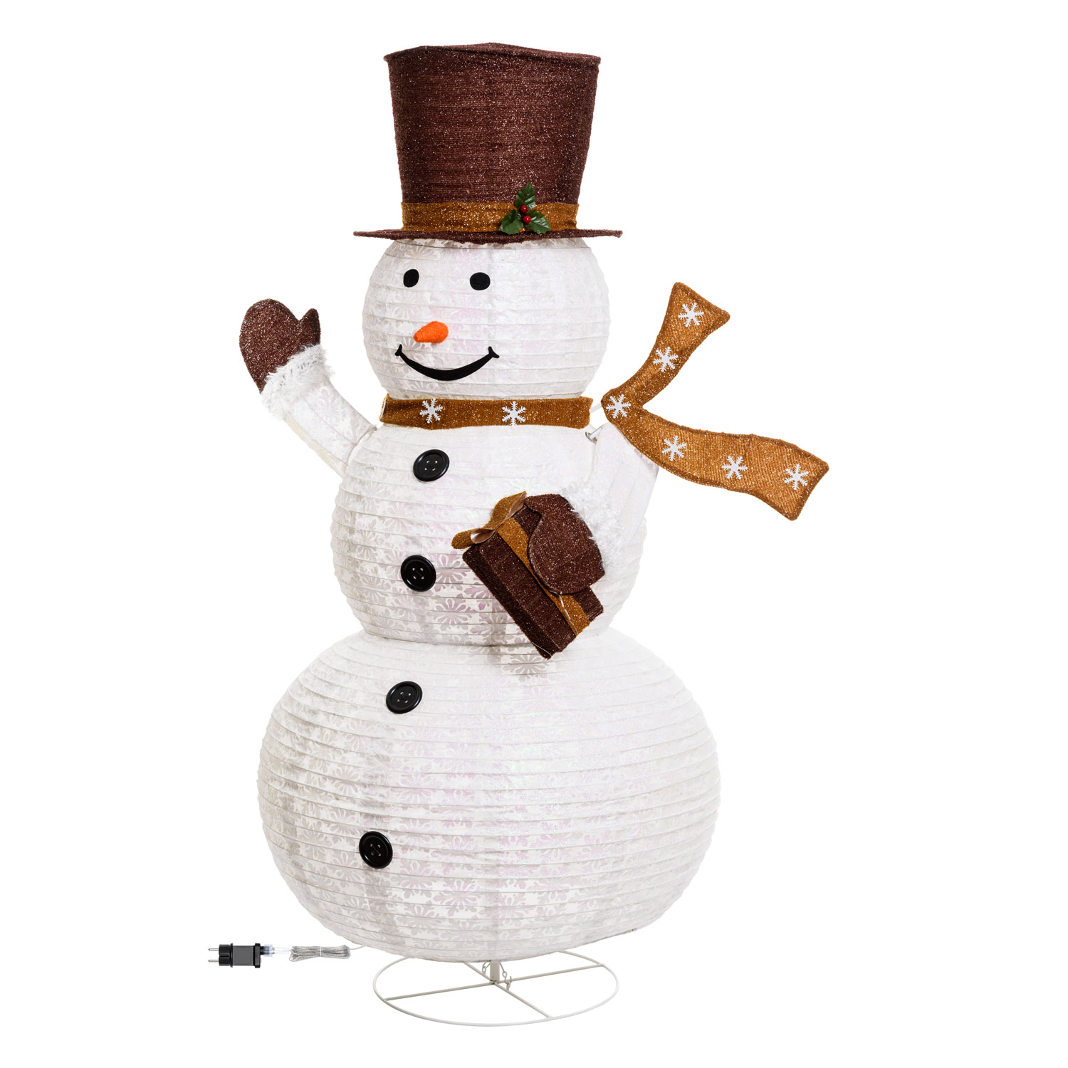 Pupazzo di Neve ripiegabile h 185 cm, led bianco freddo 3 Pupazzo di Neve ripiegabile h 185 cm, led bianco freddo 3