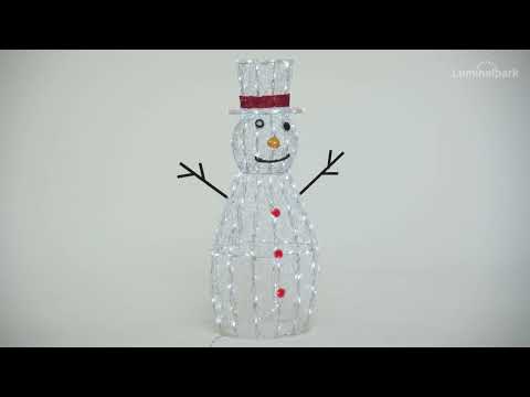 Schneemann weiches Akryl, 90 cm, 180 LEDs kaltweiß 2 Schneemann weiches Akryl, 90 cm, 180 LEDs kaltweiß 2