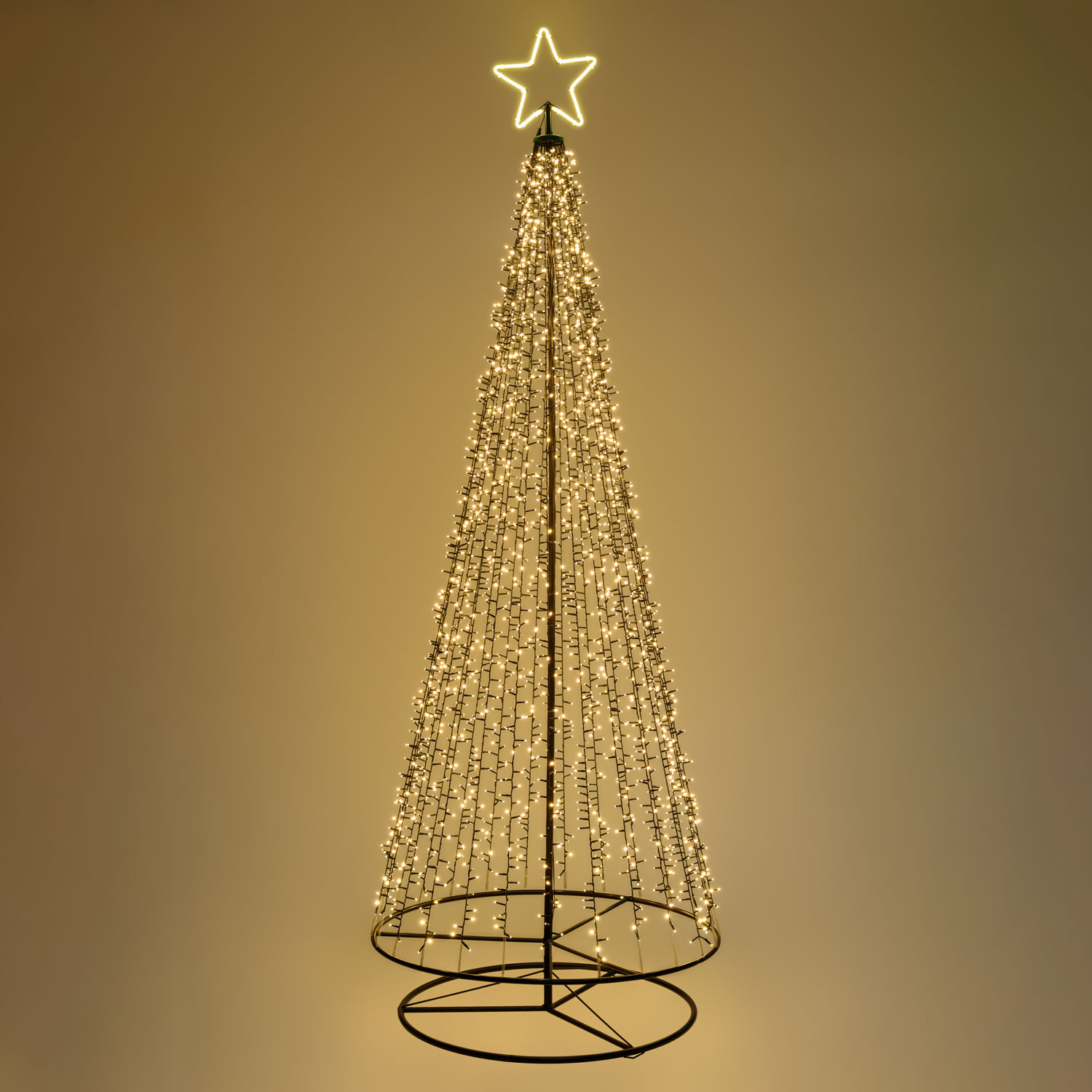 Faltbarer Kegelbaum, 2800 LEDs warmweiß, h. 280 cm, grünes Kabel 7 Faltbarer Kegelbaum, 2800 LEDs warmweiß, h. 280 cm, grünes Kabel 7