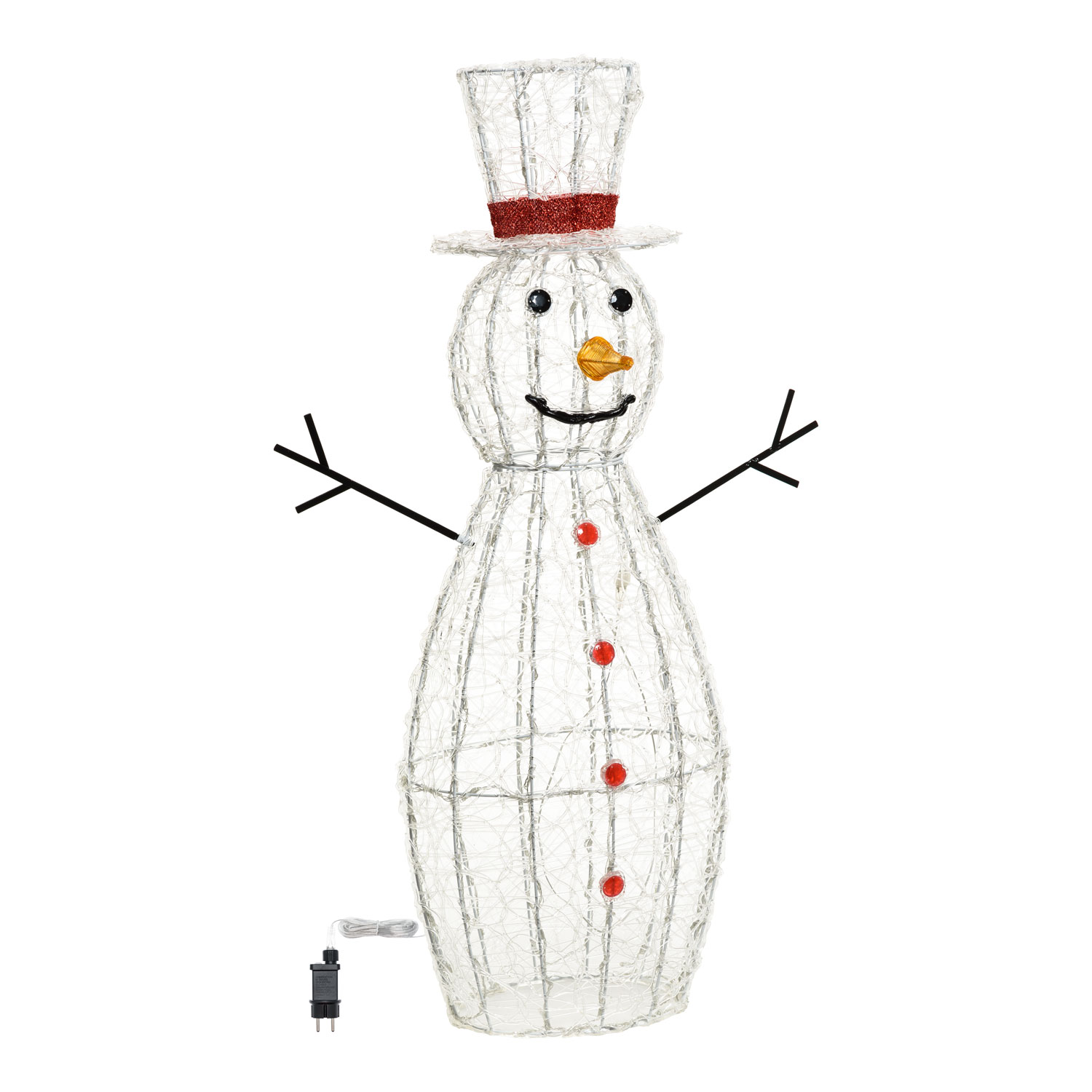 Pupazzo di neve in acrilico, h. 120 cm, led bianco freddo 2 Pupazzo di neve in acrilico, h. 120 cm, led bianco freddo 2