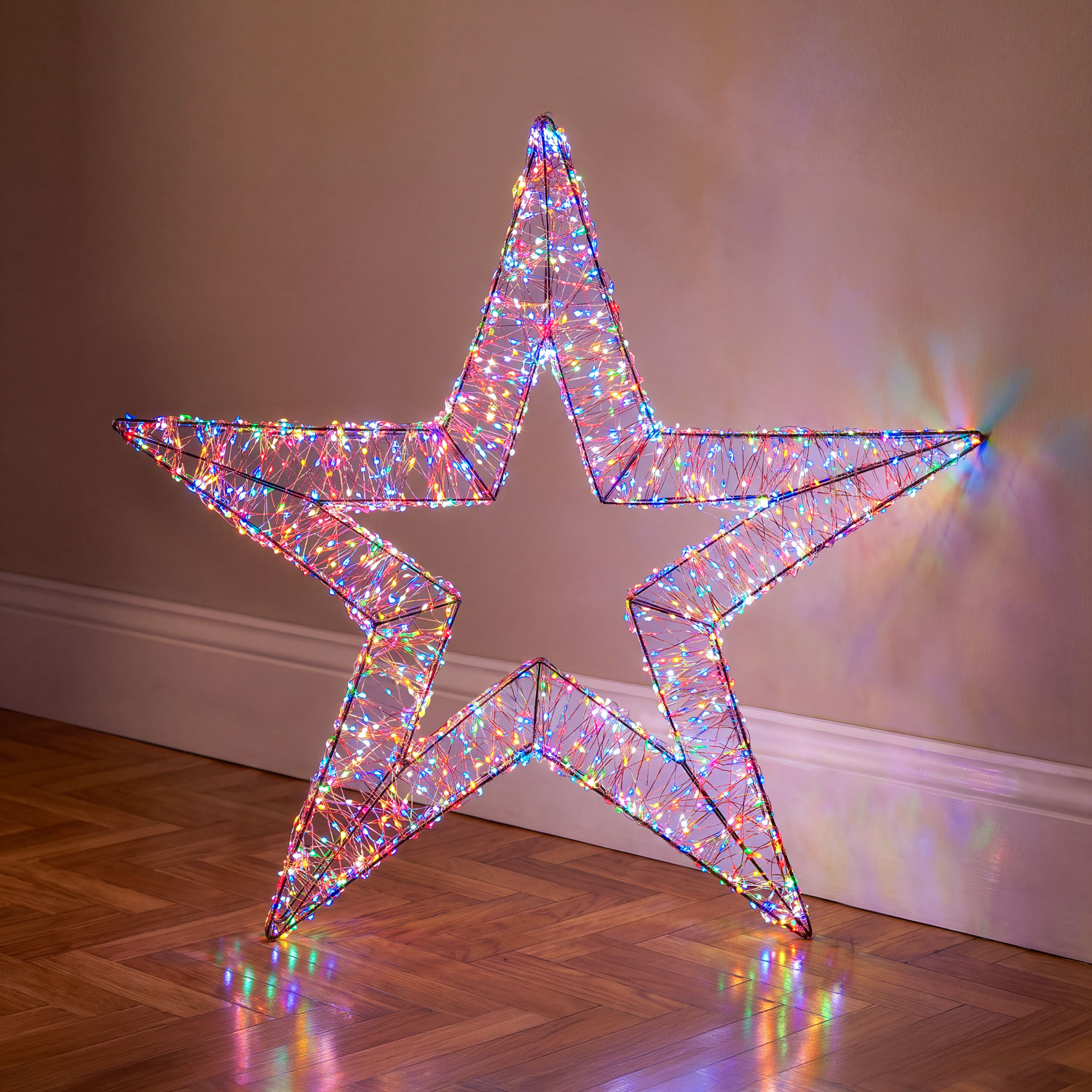 Ø 75 cm, 3500 RGB Color Changing MicroLEDs, Brown Star Lights