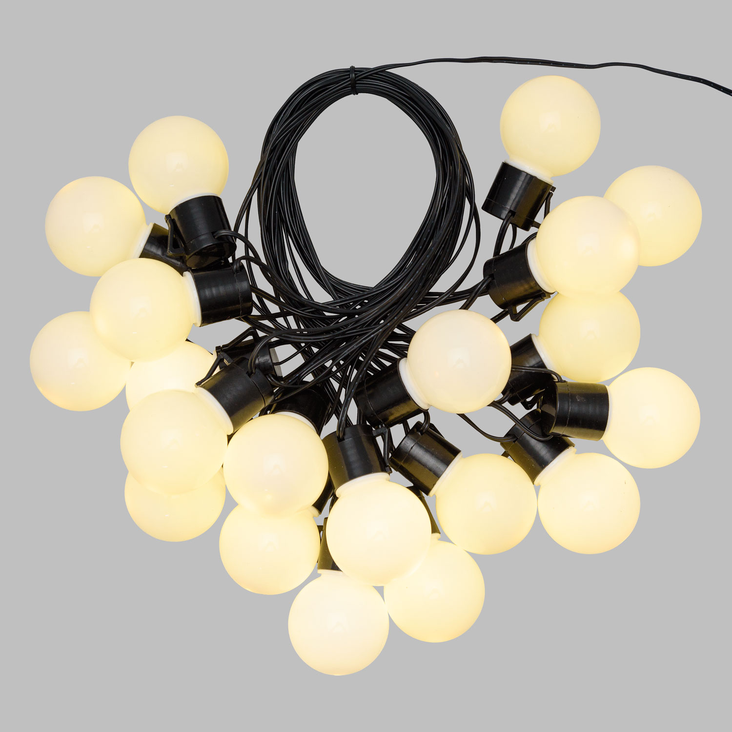 10m Festoon Lights, 20 Ø 50mm White Bulbs, Warm White LED 3 10m Festoon Lights, 20 Ø 50mm White Bulbs, Warm White LED 3