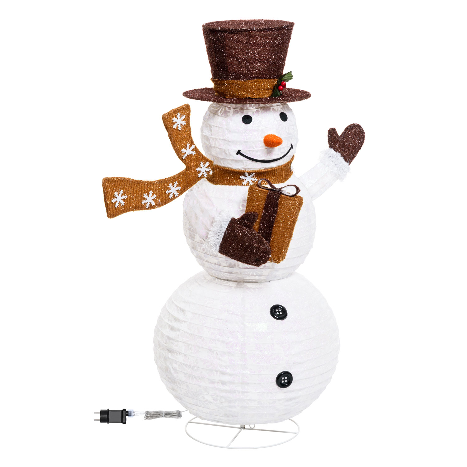 Muñeco de Nieve 3D plegable h. 125 cm, led blanco frío 3 Muñeco de Nieve 3D plegable h. 125 cm, led blanco frío 3